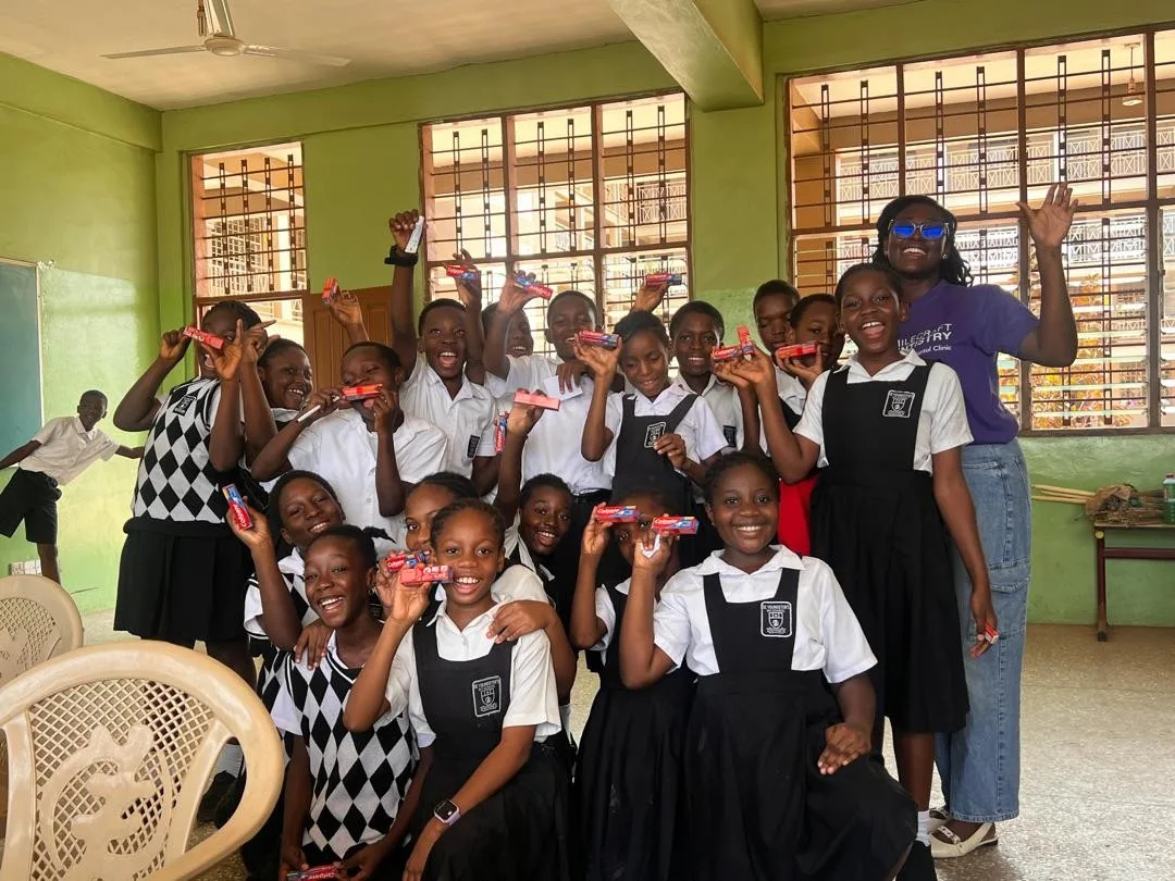 Dental health outreach at DeYoungster's International School, Adenta