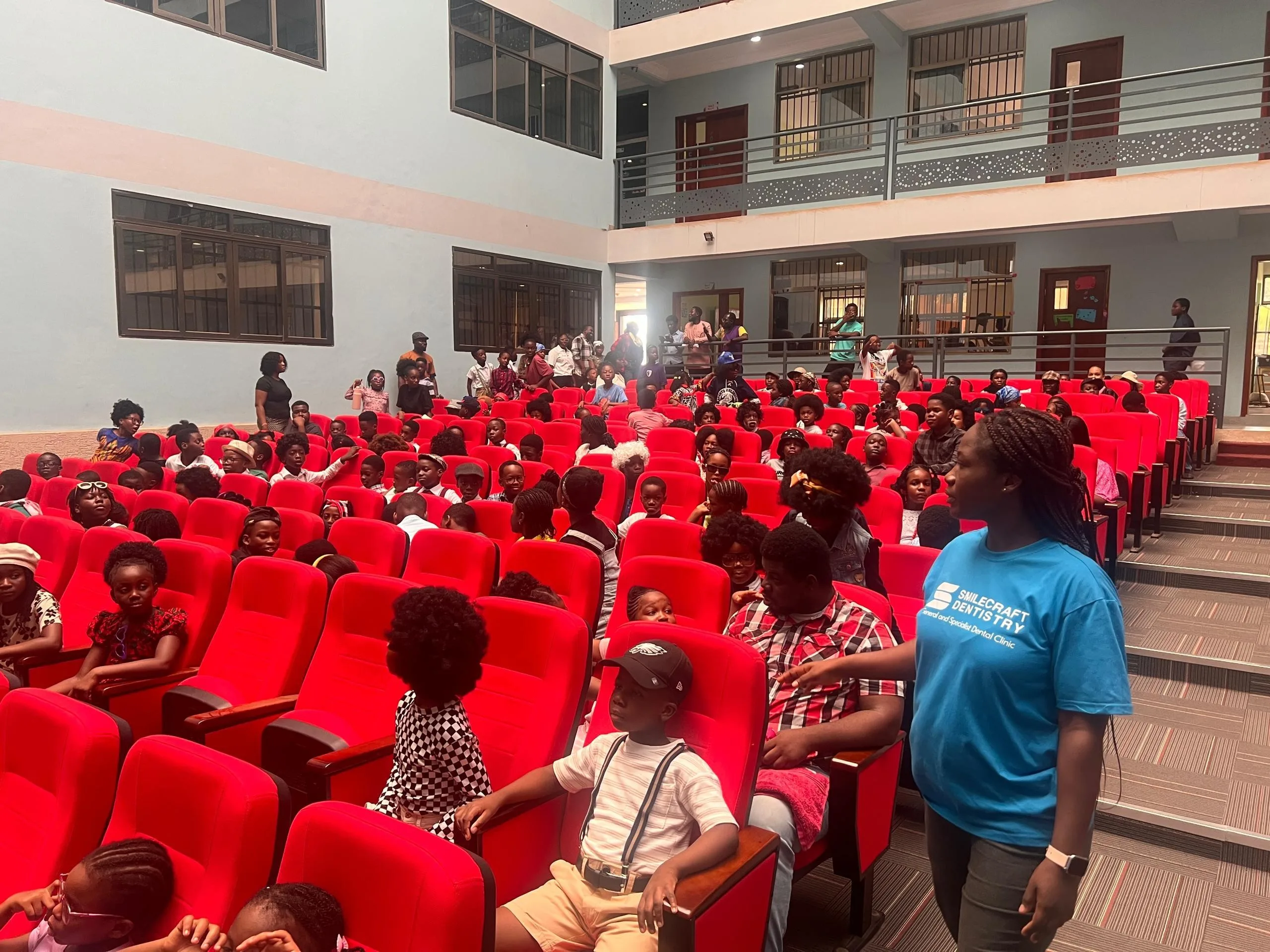 Students learning about oral hygiene at DeYoungster's International School