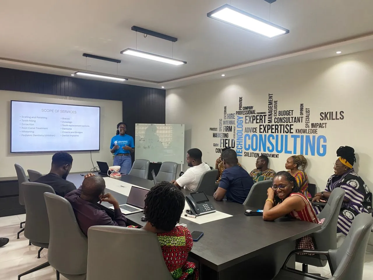 Interactive dental health discussion with the Esolutions Limited team