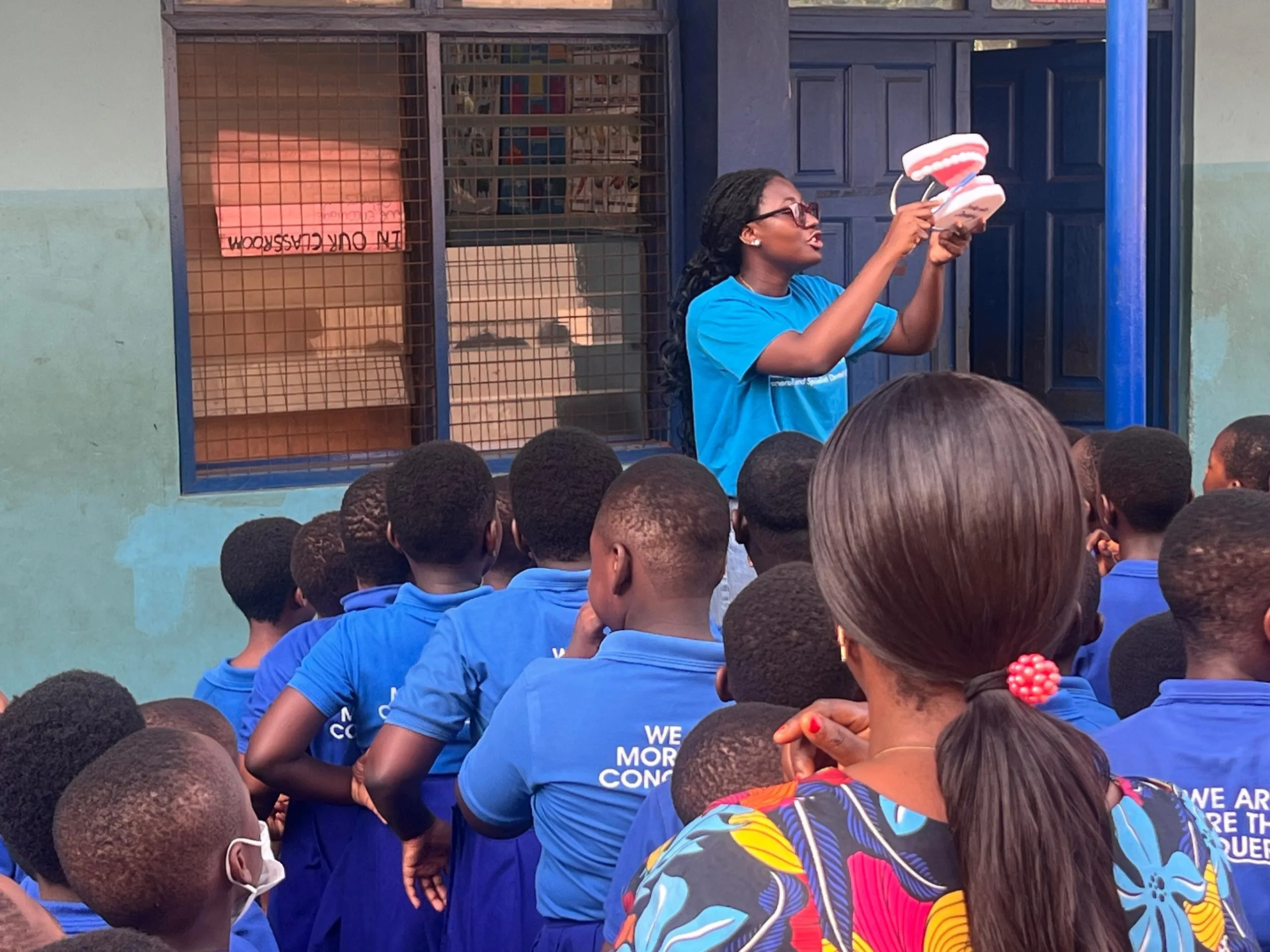 Dental health outreach at Victory Presby School, Adenta Frafraha